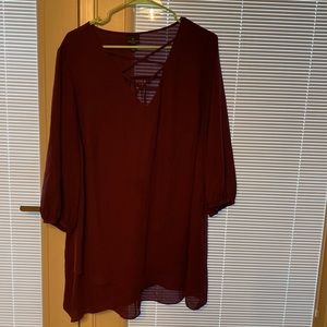 Burgundy Worthington women’s blouse size one X
